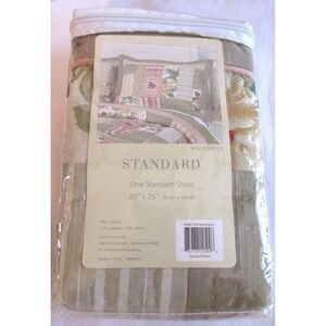 Domain Standard Sham Martinique Floral Plaid 20 x 26 New